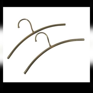 Vintage Brass Metal Clothes Coat Tube Hangers Art Deco Set Of 2 READ